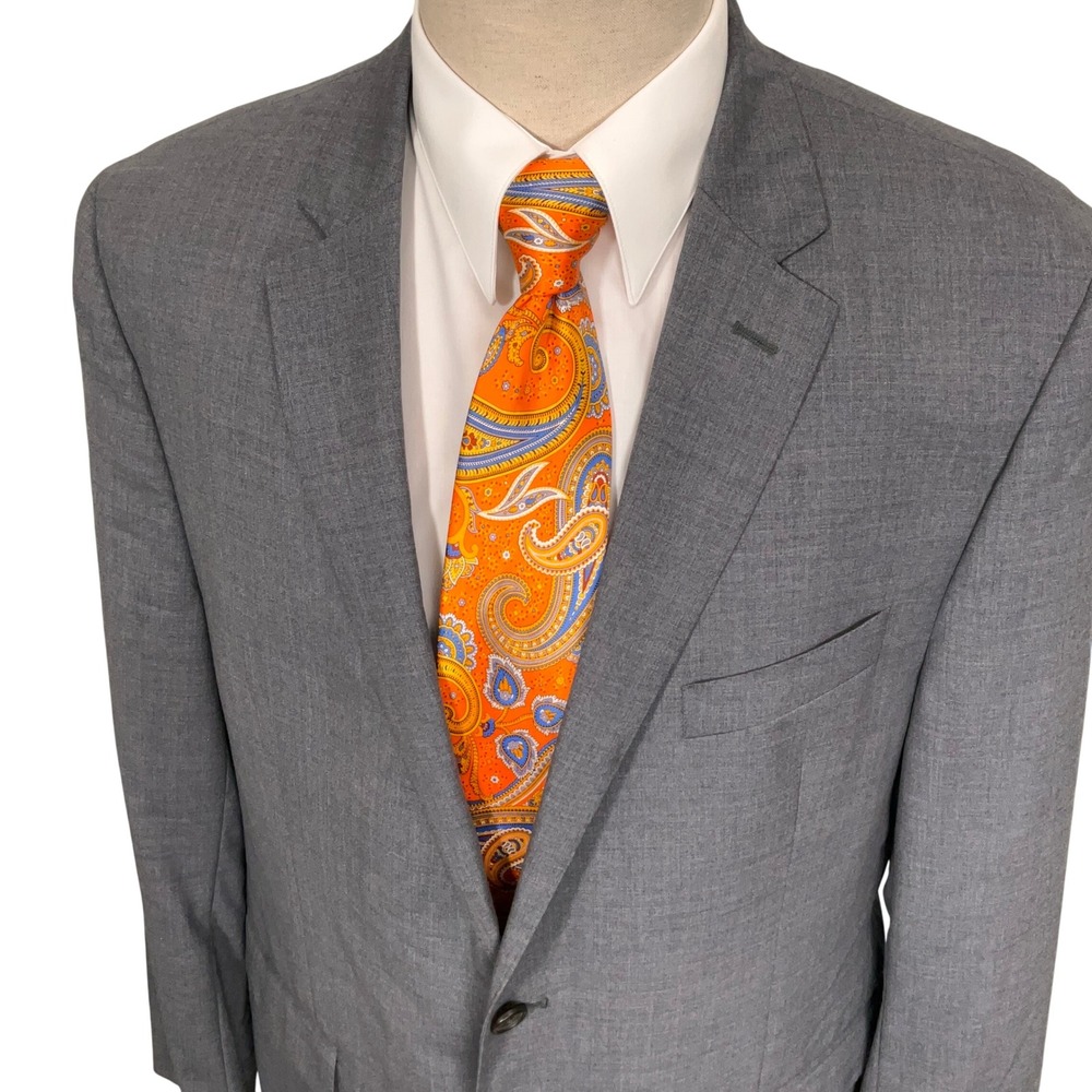 Lauren Ralph Lauren Blazer Mens 46R Gray Slim Fit Quiet Lusury Corporate Wool